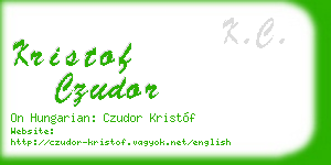 kristof czudor business card